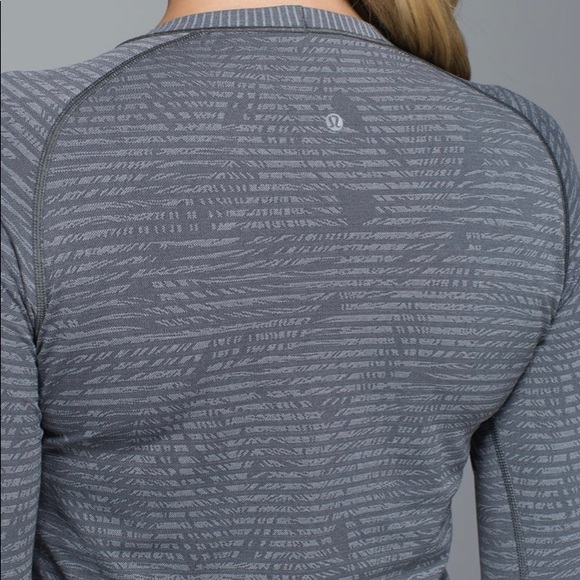 lululemon | Swiftly Tech Long Sleeve | grey print | size 6 - Picture 7 of 9